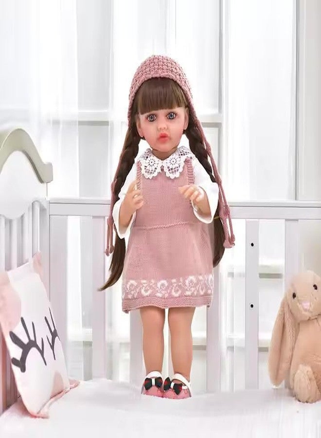 GORMERY Silicone Body Reborn Fashion Baby Doll Girl, Big Size Realistic Newborn Baby Doll with Cloth, Feeding Toy for Birthday Christmas,Reborn Baby Dolls Girl, 22"(Multi) - Image 4